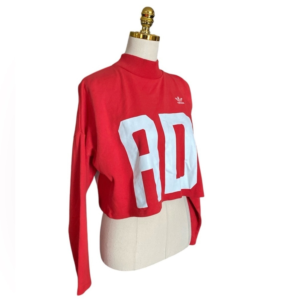 ADIDAS Originals Women’s Bold Age Cropped 100% Cotton Oversized Sweatshirt Sz M - Picture 8 of 15